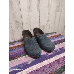 Dansko Womens Clogs EU 40 Blue Snake Embossed Suede Comfort Shoes